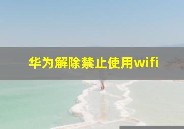 华为解除禁止使用wifi