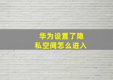 华为设置了隐私空间怎么进入