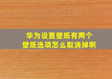 华为设置壁纸有两个壁纸选项怎么取消掉啊