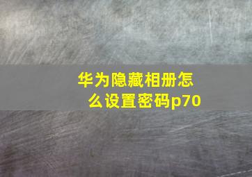 华为隐藏相册怎么设置密码p70