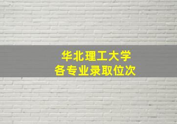 华北理工大学各专业录取位次