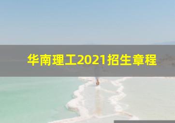 华南理工2021招生章程