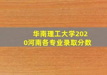 华南理工大学2020河南各专业录取分数