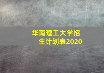 华南理工大学招生计划表2020