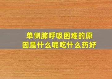 单侧肺呼吸困难的原因是什么呢吃什么药好