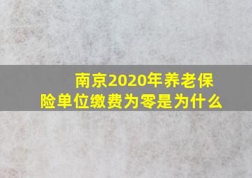 南京2020年养老保险单位缴费为零是为什么