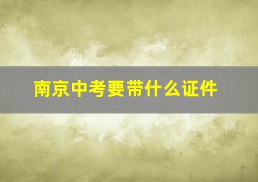 南京中考要带什么证件