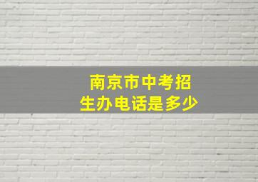 南京市中考招生办电话是多少