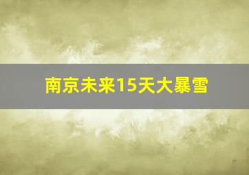 南京未来15天大暴雪