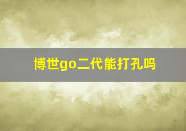 博世go二代能打孔吗