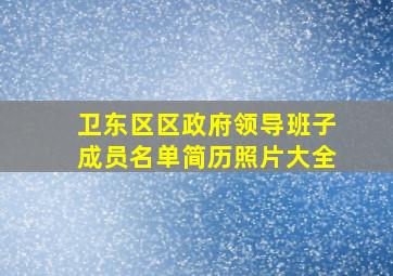 卫东区区政府领导班子成员名单简历照片大全