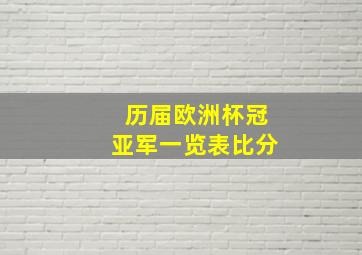 历届欧洲杯冠亚军一览表比分