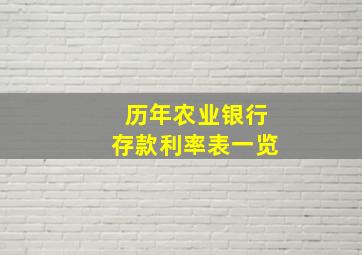 历年农业银行存款利率表一览