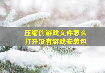 压缩的游戏文件怎么打开没有游戏安装包