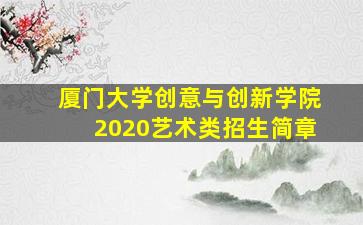 厦门大学创意与创新学院2020艺术类招生简章