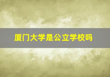 厦门大学是公立学校吗