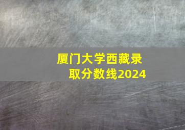 厦门大学西藏录取分数线2024