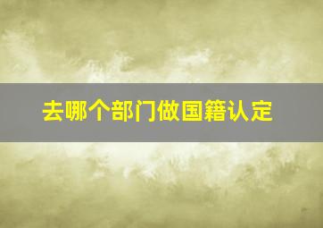 去哪个部门做国籍认定