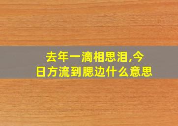 去年一滴相思泪,今日方流到腮边什么意思