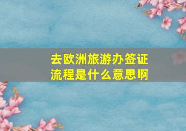 去欧洲旅游办签证流程是什么意思啊