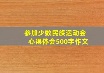 参加少数民族运动会心得体会500字作文