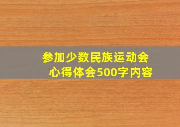 参加少数民族运动会心得体会500字内容