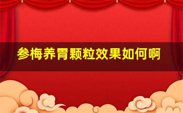 参梅养胃颗粒效果如何啊