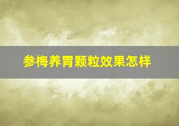 参梅养胃颗粒效果怎样