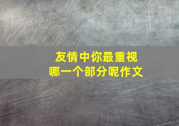 友情中你最重视哪一个部分呢作文