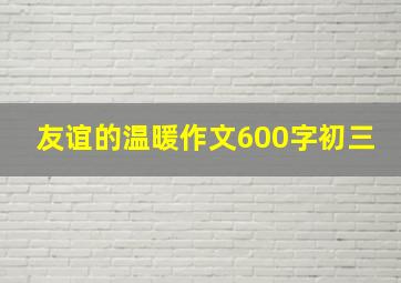 友谊的温暖作文600字初三