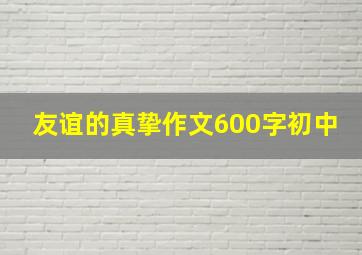 友谊的真挚作文600字初中