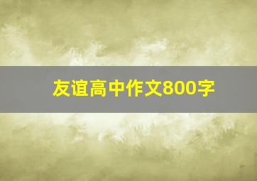 友谊高中作文800字