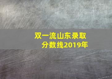 双一流山东录取分数线2019年