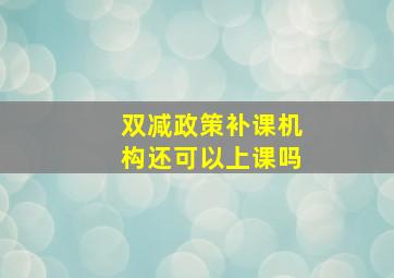 双减政策补课机构还可以上课吗