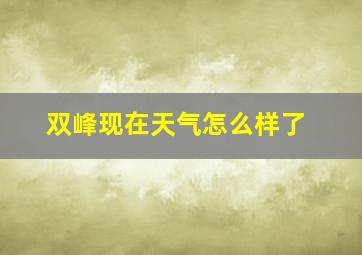 双峰现在天气怎么样了