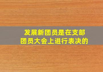 发展新团员是在支部团员大会上进行表决的