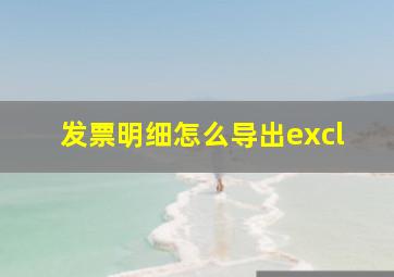 发票明细怎么导出excl