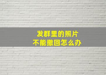 发群里的照片不能撤回怎么办