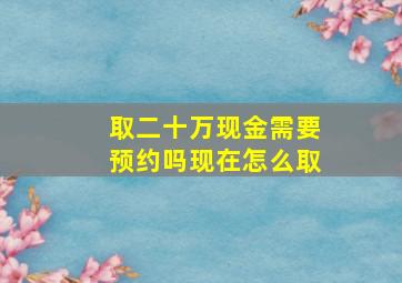 取二十万现金需要预约吗现在怎么取