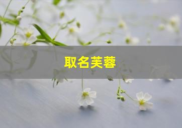 取名芙蓉