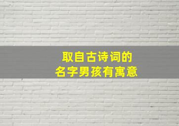 取自古诗词的名字男孩有寓意