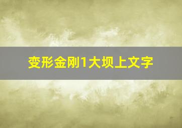 变形金刚1大坝上文字