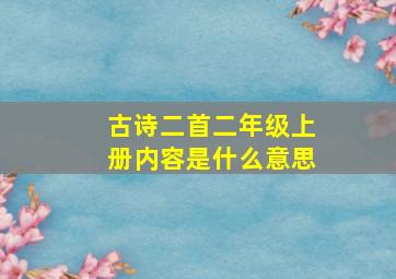 古诗二首二年级上册内容是什么意思