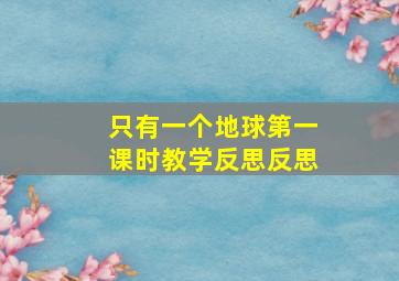 只有一个地球第一课时教学反思反思