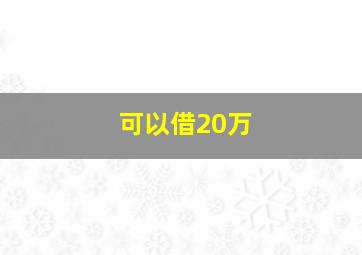 可以借20万