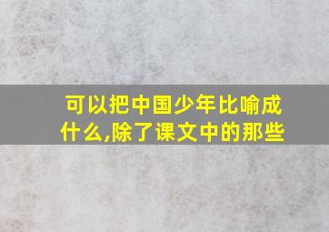 可以把中国少年比喻成什么,除了课文中的那些