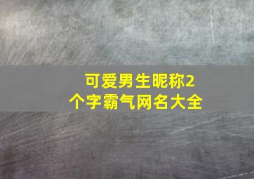 可爱男生昵称2个字霸气网名大全