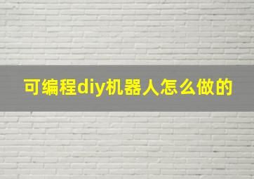 可编程diy机器人怎么做的