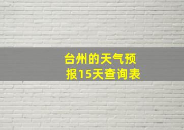 台州的天气预报15天查询表