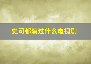 史可都演过什么电视剧